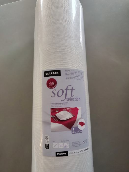 Vlies Tischdecke soft selection - Weiß 0,90cm x 40,0m